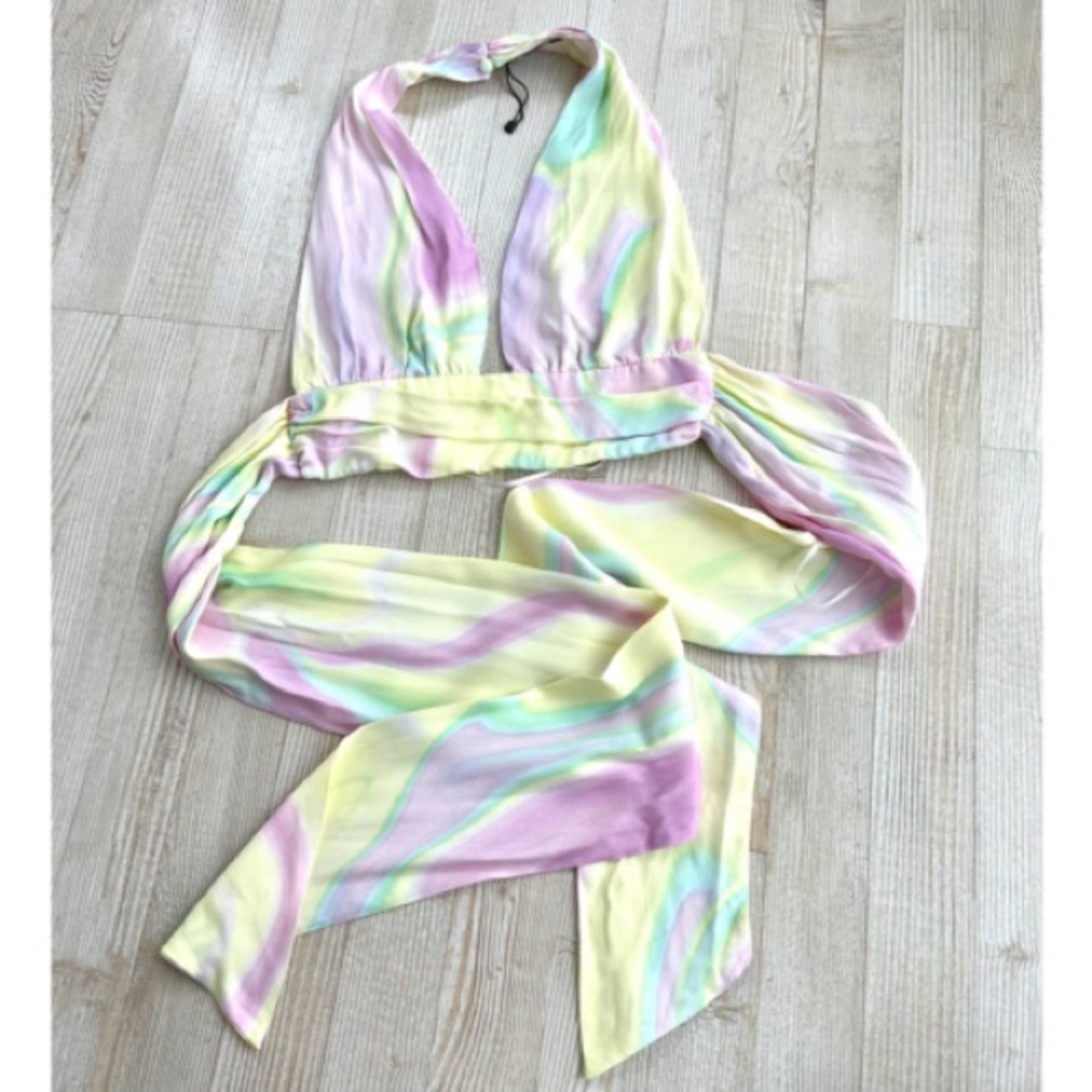 Barbie Ready! Zara Satin Cropped Top Tie Dye. Size M.
